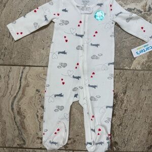 NWT size 0-3 months Carter's Airplane 2 way zipper Long Sleeve onesie